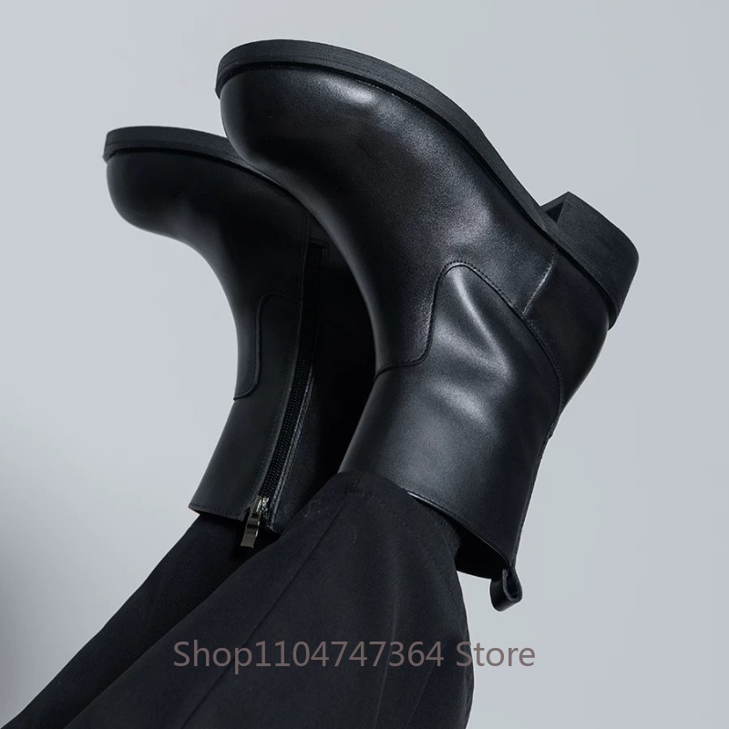 Men'S Formal Style - Luxury Designer Genuine Leather Work Chelsea