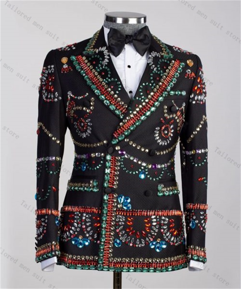 Men Formal Wear With Coat - Crystals Men Suit Set 2 Pieces