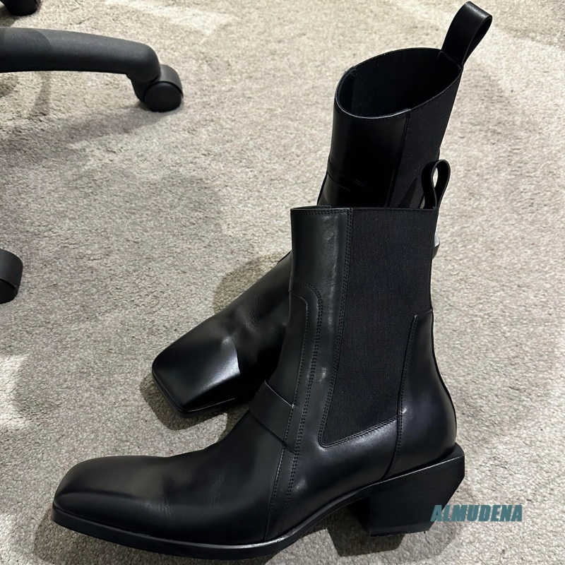 Square Toe Men's Black Leather - огляд і ціна Men'S Formal Style
