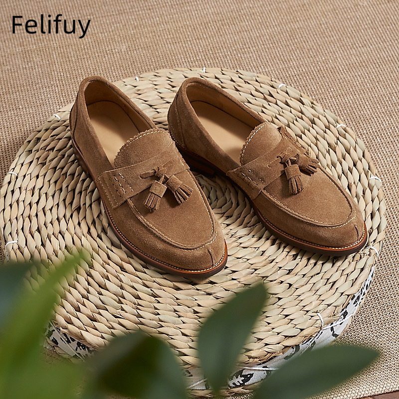 New Brown Men Flat Loafers Cow - огляд і ціна Men Formal Wear Shoes
