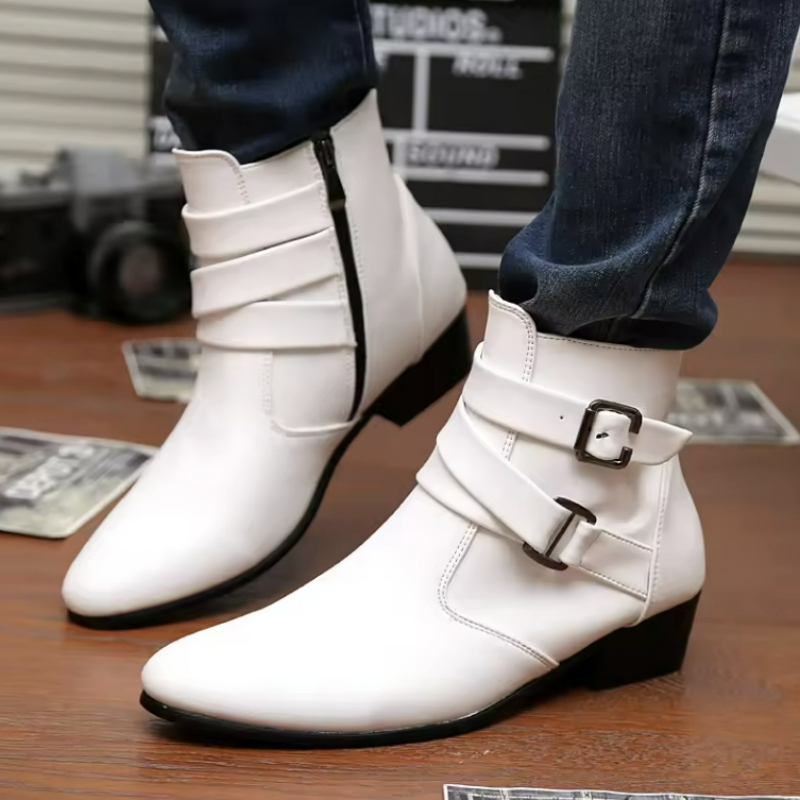 Luxury Men Boots Leather Chels - огляд і ціна Men'S Formal Style