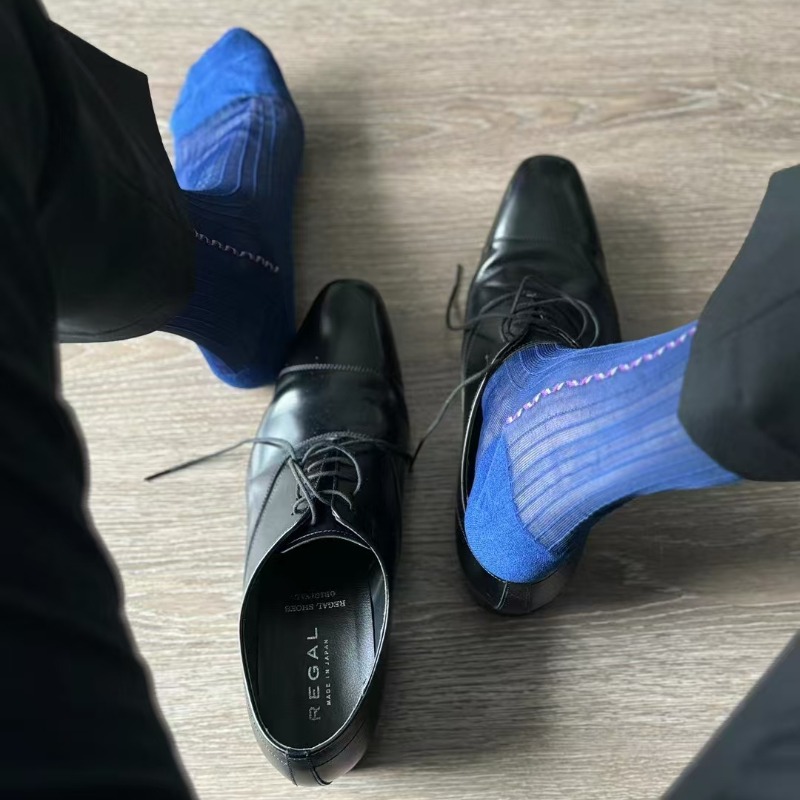 Male Dress Socks Blue Black Fo - огляд і ціна Men'S Vintage Formal Wear