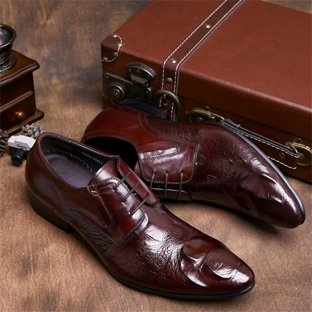 Cowhide Embossed Crocodile Pat - огляд і ціна Men'S Formal Style
