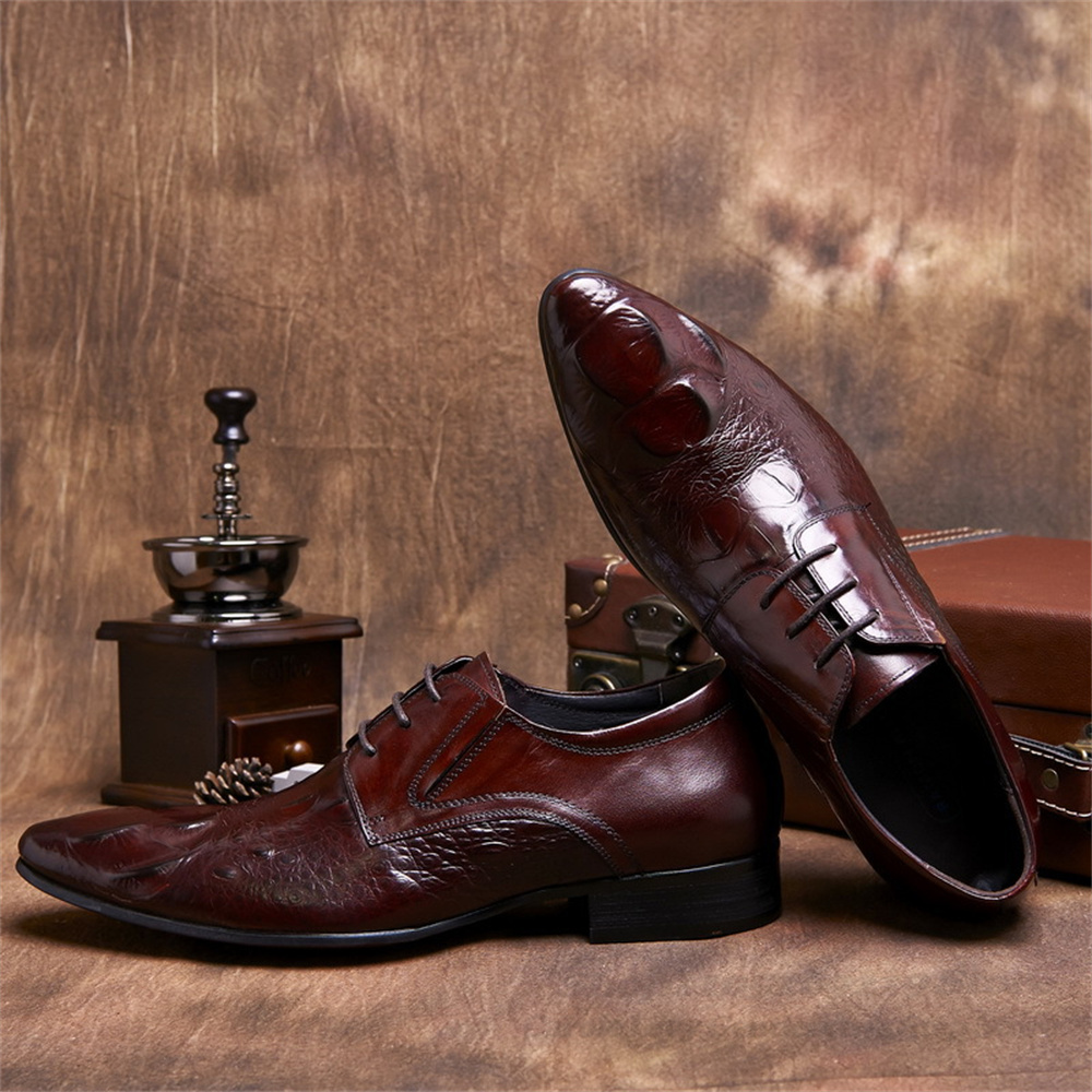 Cowhide Embossed Crocodile Pat - огляд і ціна Men'S Formal Style