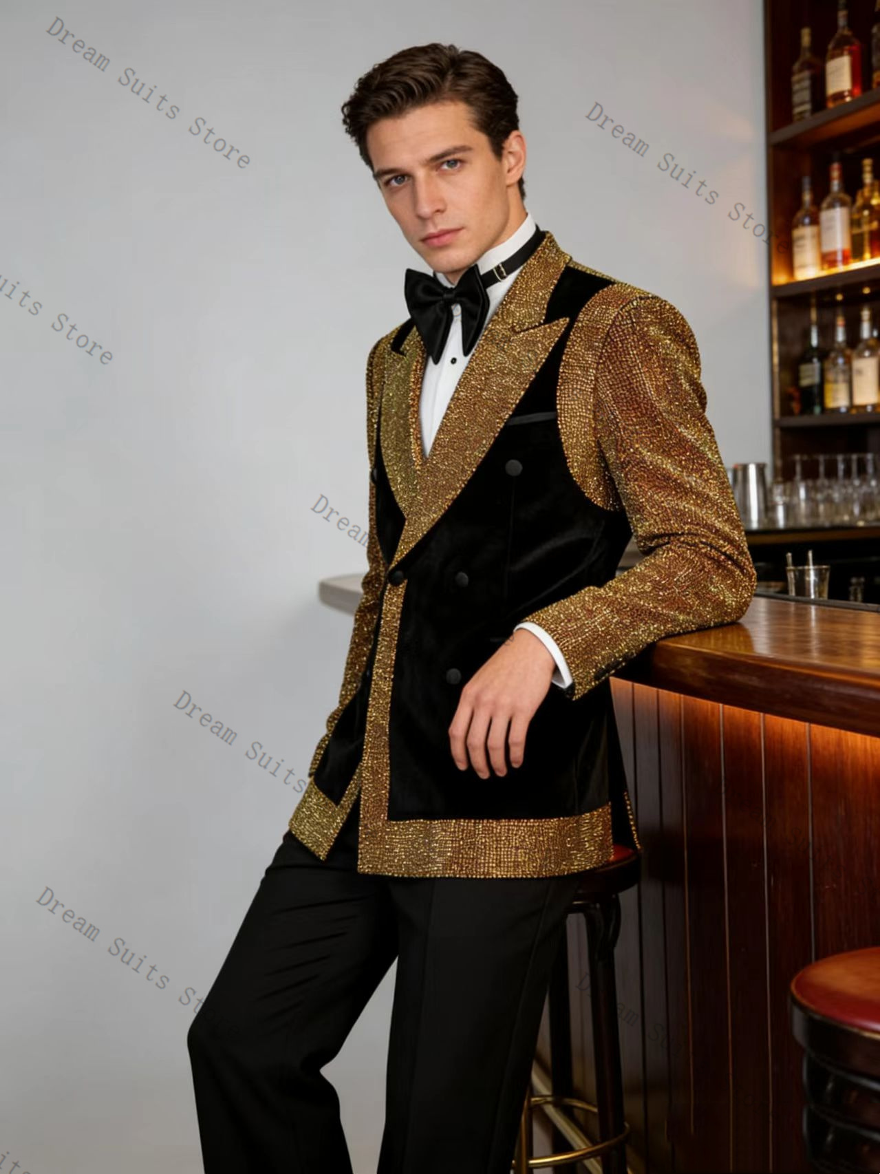 Golden Crystals Men Suit Set 2 - огляд і ціна Men Formal Wear With Coat