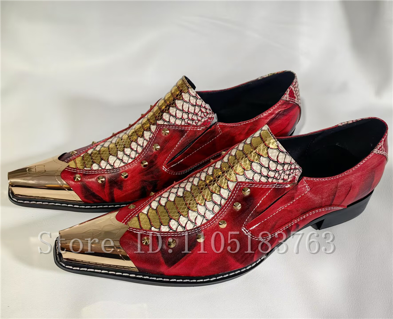 Baroque Style Red Snake Print  - огляд і ціна Men'S Formal Style
